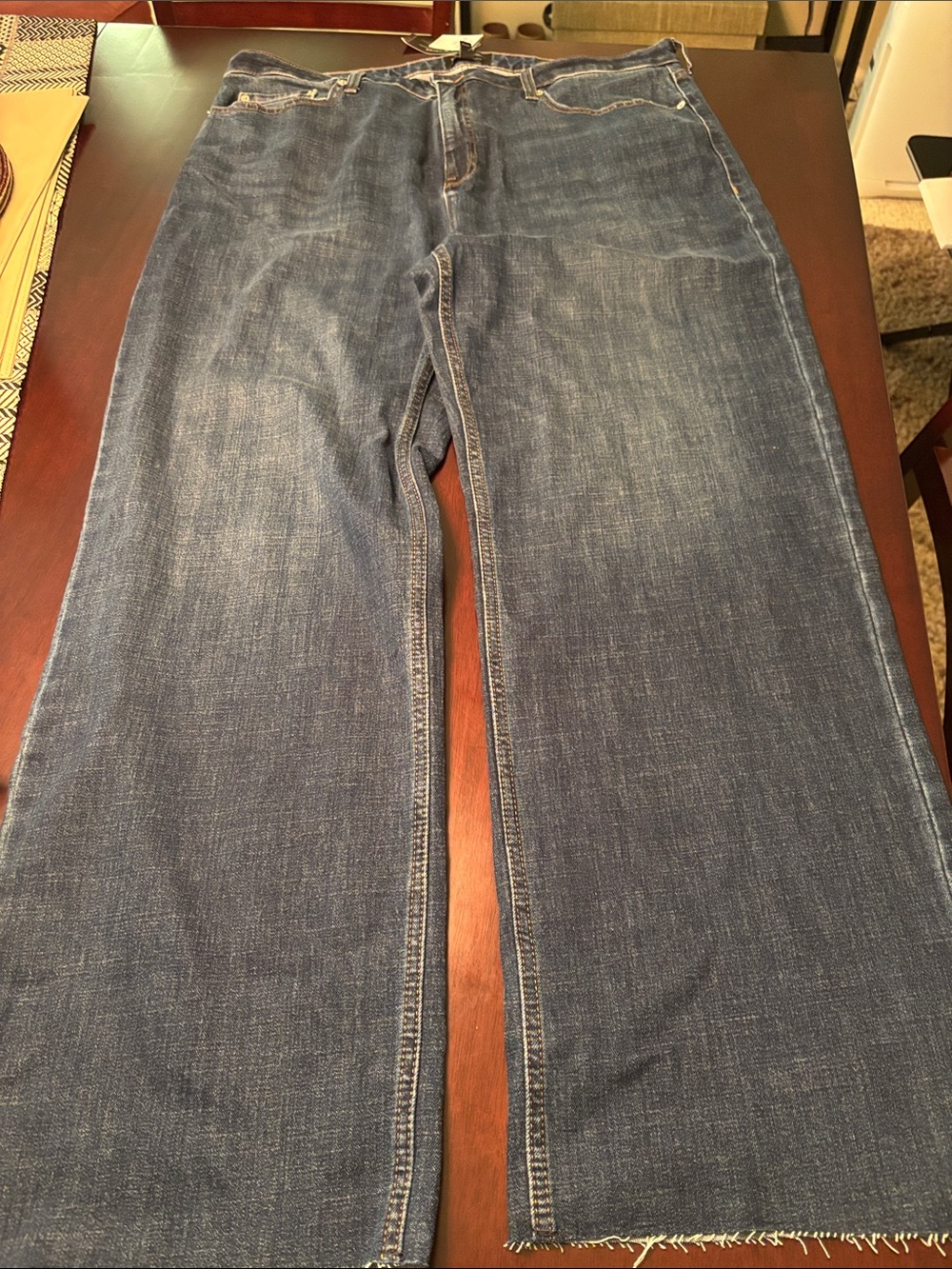 Banana Republic Dark Blue Tall High-Rise Straight Jeans waist 44. Inseam 32